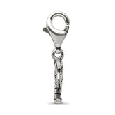 Sterling Silver 925 Palm Tree Dangle Bead with Antiqued Finish